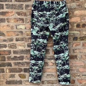 Zara tropical palm tree pants